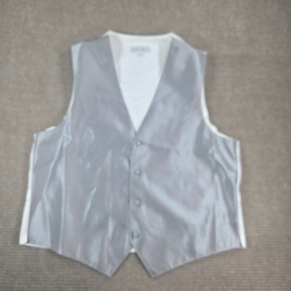 Larr Brio Mens M Silver Pinstripe Formal Button Front Waistcoat Vest